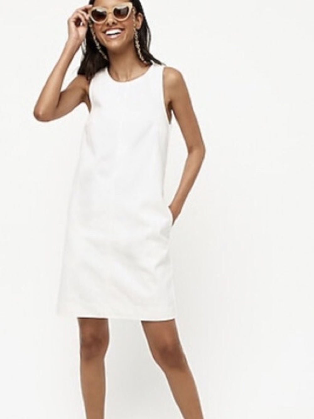 J. Crew Classic Sleeveless White Dress NWT - Picture 3 of 7